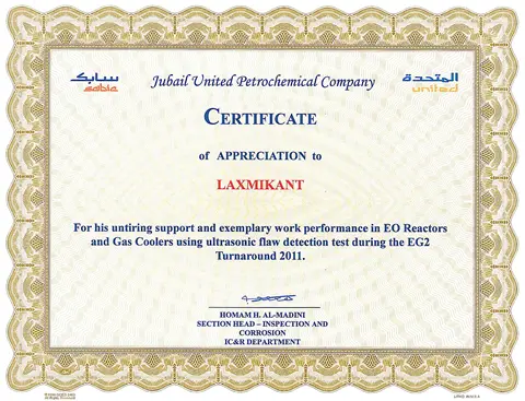 Appreciation certificates from JUPC