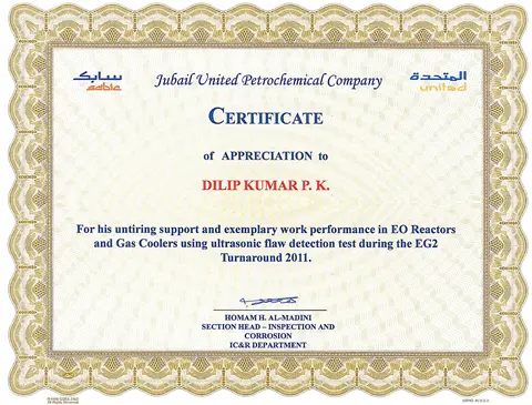 Appreciation certificates from JUPC