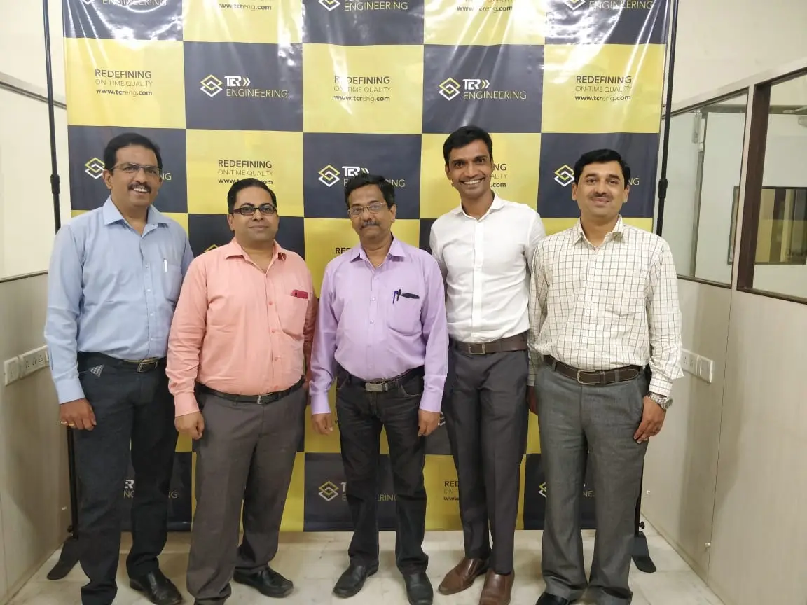 Shown in this picture are Mr Rajeev of ICCL and Mr. Rahul of BME along with TCR's team led by Mr. Suresh Acharya, Country Head; Mr. Ganesh Sonawane, QAM and Mr. Atul Yadav, Project Manager Mumbai Metal Market