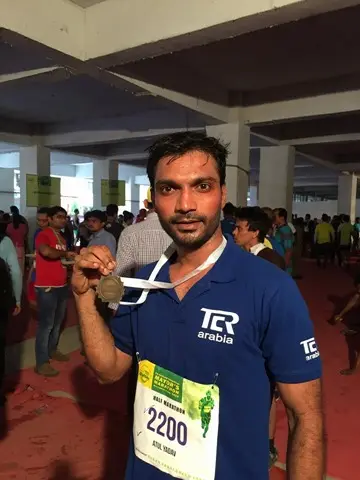 Atul Yadav after Mumbai Marathon
