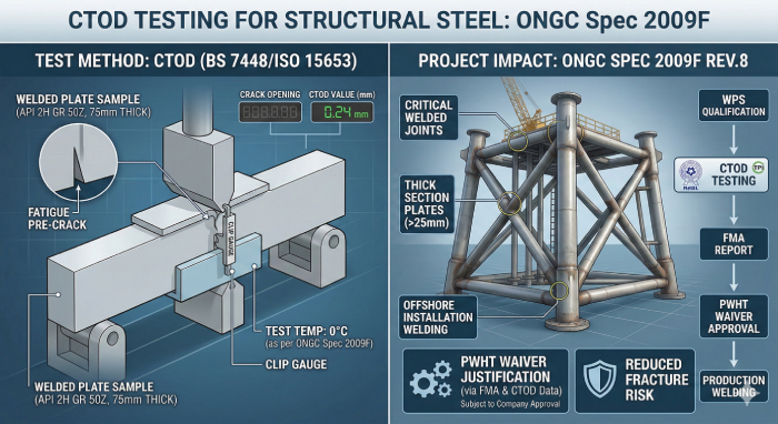 CTOD Testing for Structural Steel: ONGC Spec 2009F