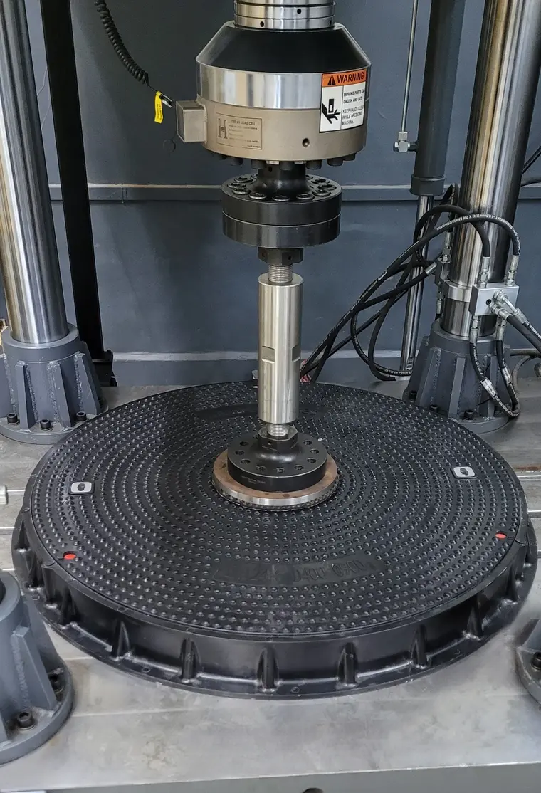 TCR tests precast manhole covers for dimension, load, and durability per IS, ASTM &amp; BS standards—ensuring safety, quality, and compliance every time.