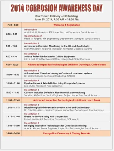 Ras Tanura Refinery Corrosion Awareness Day