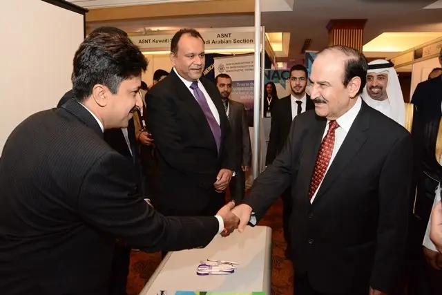 Mr. Paresh Haribhakti, MD of TCR Advanced welcoming His Excellency Dr Abdul Hussain Bin Ali Mirza, Minister of Energy, Kingdom of Bahrain.