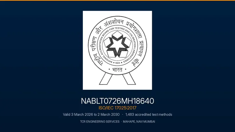 TCR Engineering renews NABL ISO/IEC 17025 accreditation to 2030, with 1,483 test methods in scope