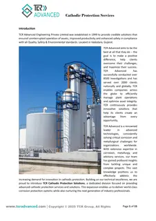 First page of Cathodic Protection Services Profile