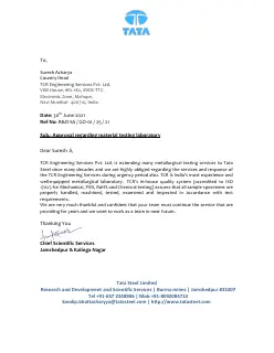 First page of Tata Steel