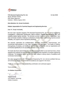 First page of Wabtec Corporation Letter of Appreciation