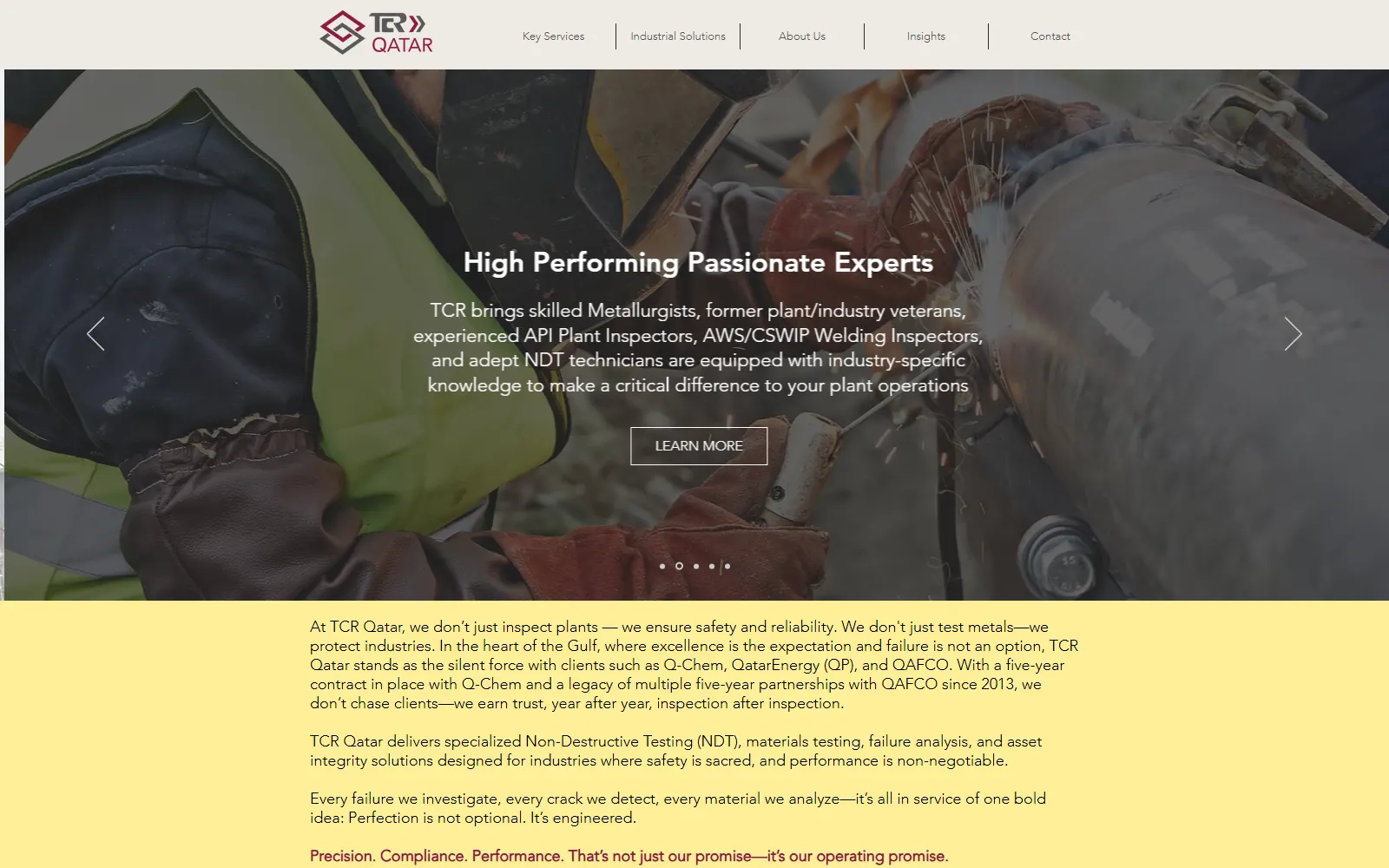 The TCR Qatar website home page